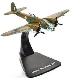 Martin Maryland 167.Modely letadel.Diecast models aircraft.Atlas.Modely dopravních letadel. Modely vrtulníků. Diecast models helicopters. Diecast models cars. Modely vojenské techniky. Diecast models military vehicles, Modely raket. Diecast models rockets. Sběratelské modely. Hotové modely. Sběratelské modely letadel. Kovové modely.