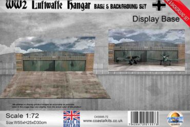 Coastal Kits CKS905-72 - DIORAMA 1/72 Display Base - Vojenské Letiště - Luftwaffe Hangar WW II & Background Set