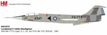 Modely letadel F-104 Starfighter Lockheed Hobby Master HA1072 - Lockheed F-104G Starfighter , '4347‘ Captain S. L. Hu, 3rd TFW 8th TFS ROCAF 1967 Diecast models aircraft Modely dopravních letadel Diecast models airplanes airliner Modely vrtulníků Diecast models helicopters Diecast models cars Modely vojenské techniky Diecast models military vehicles Modely raket Diecast models rockets Sběratelské Hotové Kovové modely